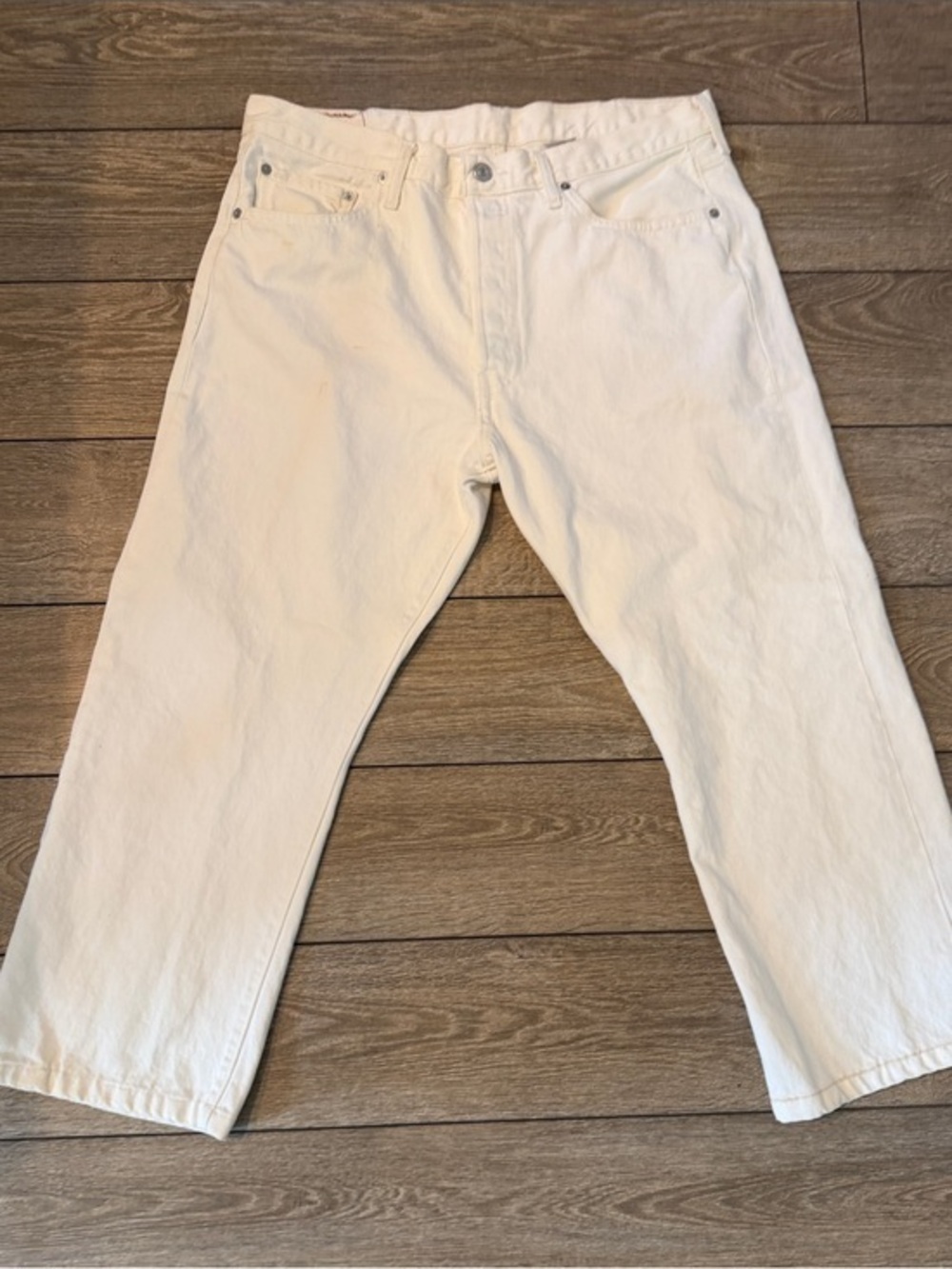 Levi's 100% Cotton White Straight Jeans 38x30 FAIR